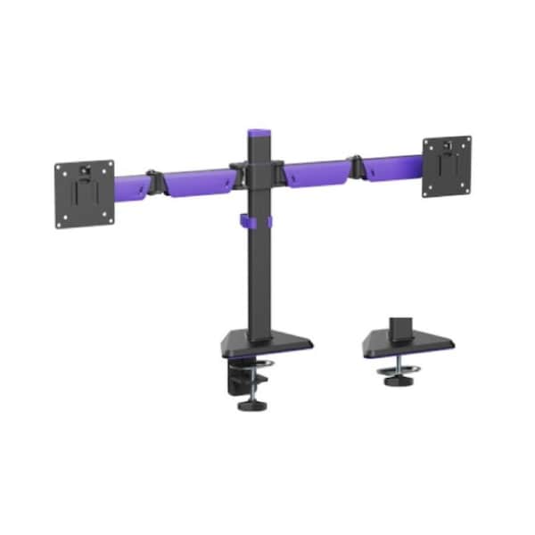 Brateck LDT89-C024 Matte Black Amethyst Articulating Gaming Dual Monitor Arm, Fit Screen Size: 17'-32', Screen Quantity: 2