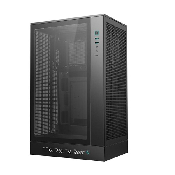 DeepCool CH270 DIGITAL M-ATX Case, Full sized Air Cooler Support,360mm AIO support, USB3.0/Type-C/Hybrid audio ports in I/O,3 Dust Filters
