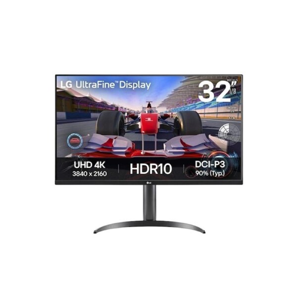 LG 31.5' UltraFine 4K Monitor with HDR10, DCI-P3 90%, MaxxAudio speakers, Dynamic Action Sync, and tilt/height/pivot adjustable stand