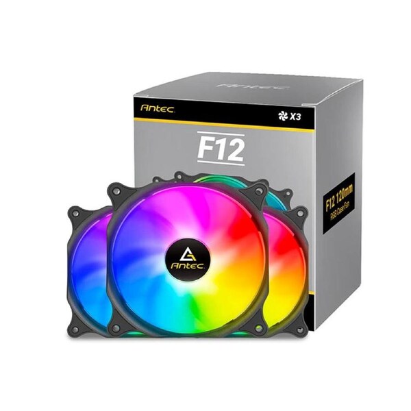 Antec F12 Racing ARGB 3 Pack w/ ARGB and PWM Controller. Full Spectrum ARGB lighting and efficient cooling. Visual appealing 120mm x 3 Case Fan.(LS)