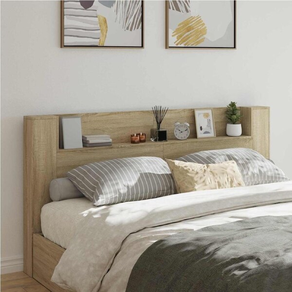 Headboard Sonoma Oak 200 x 16,5 x 103,5 cm Engineered Wood vidaXL