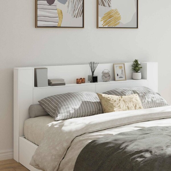 Headboard White 200 x 16,5 x 103,5 cm Engineered Wood vidaXL
