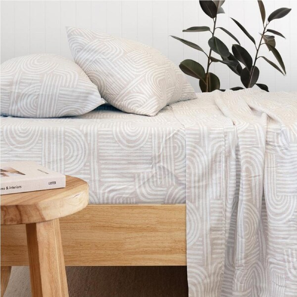 Bowie Flannelette Sheet Set Double