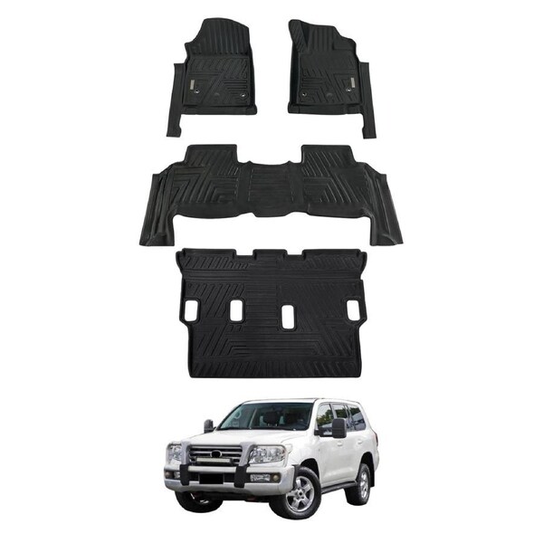 5D 3 Rows TPE Floor Mats for Toyota Land Cruiser 200 LandCruiser 200 LC200 GX GXL Series 2007-2012