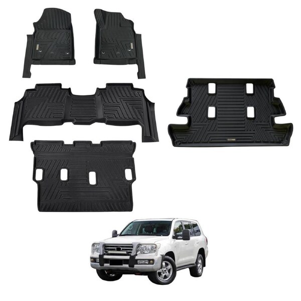 5D Moulded Car Floor Mats Boot Liner for Toyota Land Cruiser 200 LandCruiser 200 LC200 Altitude VX Sahara Series 2007-2012