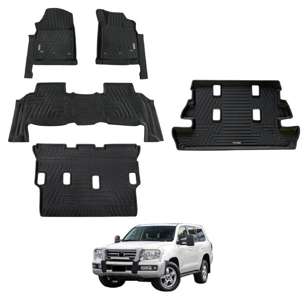 5D Moulded Car Floor Mats Boot Liner for Toyota Land Cruiser 200 LandCruiser 200 LC200 GX GXL Series 2007-2012