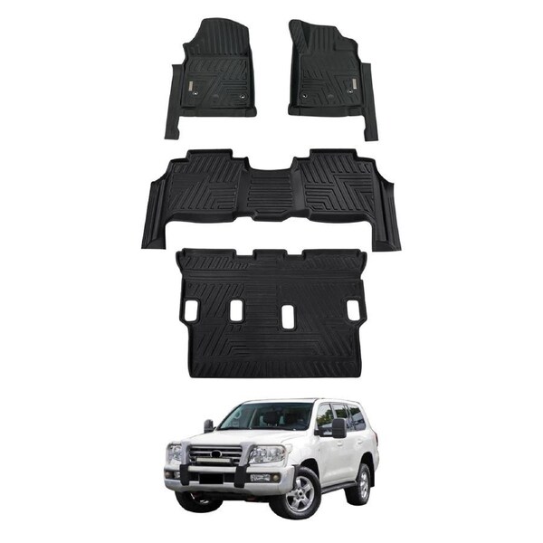5D 3 Rows TPE Floor Mats for Toyota Land Cruiser 200 LandCruiser 200 LC200 Altitude VX Sahara Series 2007-2012