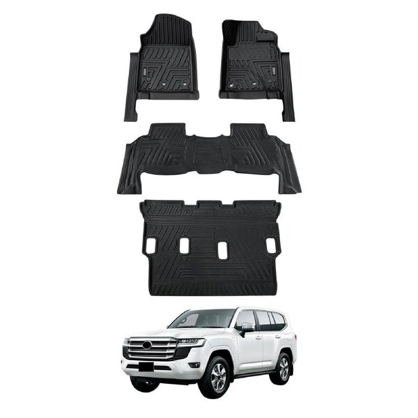 5D 3 Rows TPE Floor Mats for Toyota Land Cruiser 200 LandCruiser 200 LC200 GX GXL Series 2012-2021