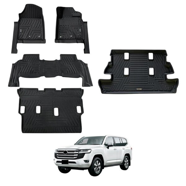 5D Moulded Car Floor Mats Boot Liner for Toyota Land Cruiser 200 LandCruiser 200 LC200 GX GXL Series 2012-2021