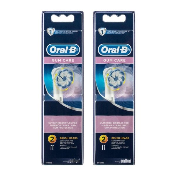 Oral-B Gum Care Toothbrush Heads – Pack of 2 × 2 (Total 4 Heads)