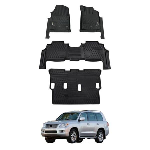 5D 3 Rows TPE Floor Mats for Lexus LX570 LX Series 2008-2012