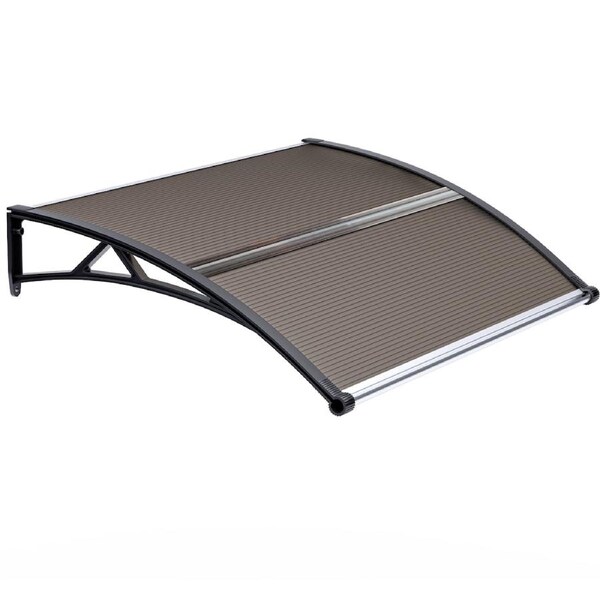 Advwin Window Awning Canopy, Awnings PC Panel with Separate Drainage, Door Entrance, Porch, Patio, Deck