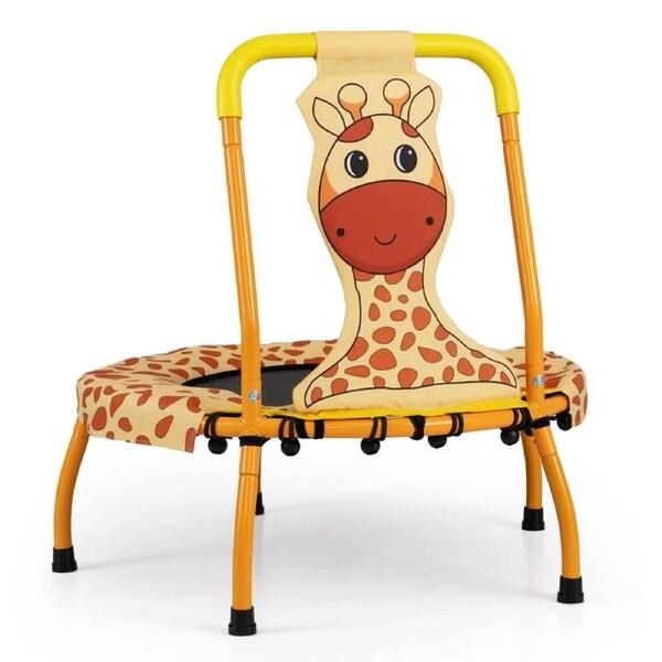 Babyjoy Mini Trampoline Giraffe-Theme No Gap Recreational Jumping Mat Orange