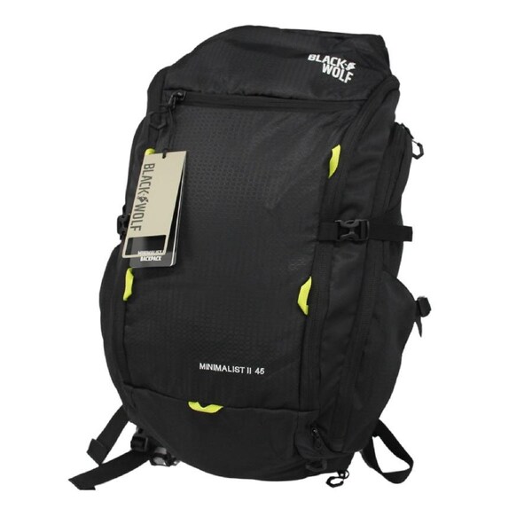 BlackWolf 45L Minimalist II Backpack Bag in Jet Black