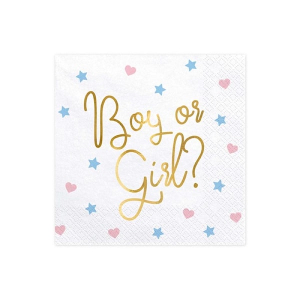 Boy or Girl Gender Reveal Baby Shower Napkins Blue & Pink Party Decorations