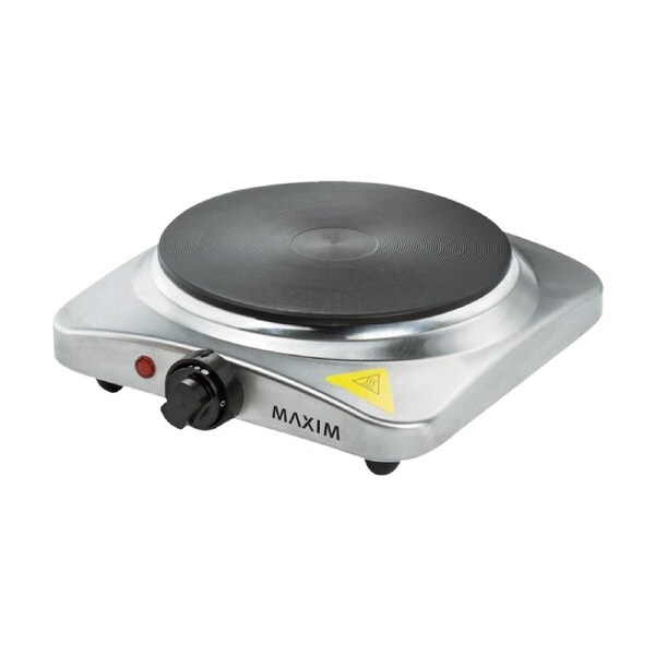 Maxim 1500W Single Hot Plate Cooktop Stainless Steel 18.5cm Hotplate