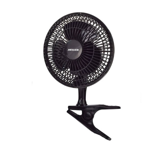 Heller Portable 15cm Clip Fan 2 Speed With Safety Guard Black