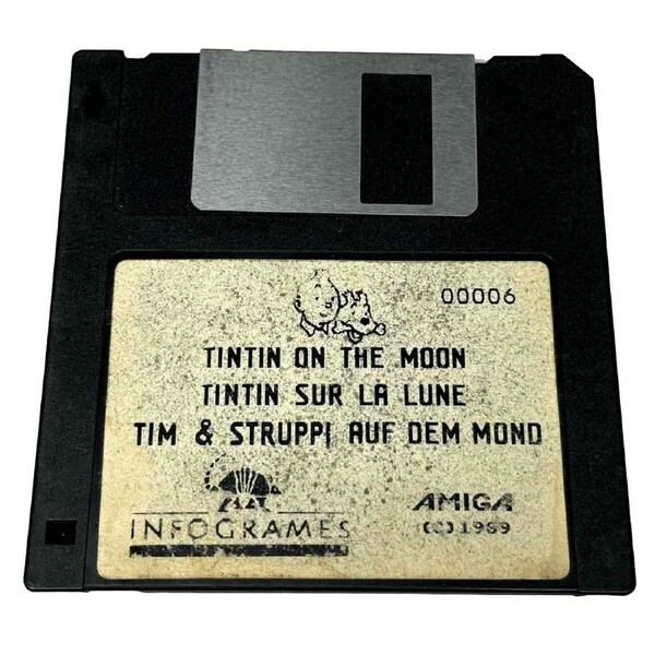 Tin Tin on the Moon Amiga 3.5 Floppy Infogrames Software