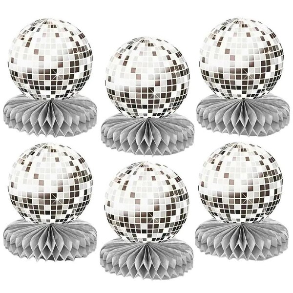 Disco Ball Honeycomb Centrepieces 6pk