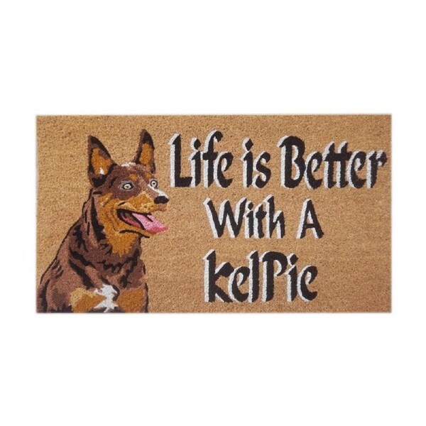 Solemate Life is Better With A Kelpie Coil Backed Dog Lover Doormat 45x75cm
