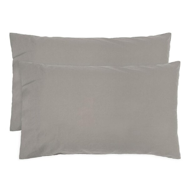 Std Temple Organic Cotton Pillowcase Pair Grey