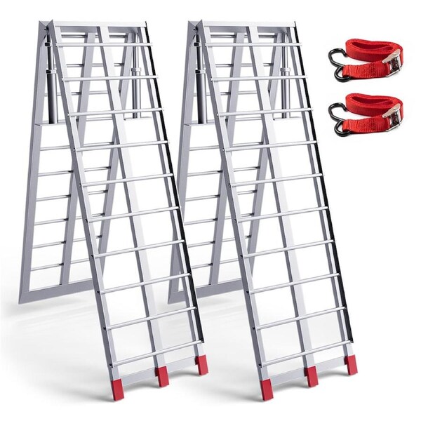 Advwin Aluminum Folding Loading Ramp, Trailers Ramp with 2*680KG Loading Capacity, for ATV, Motorcycle, Truck