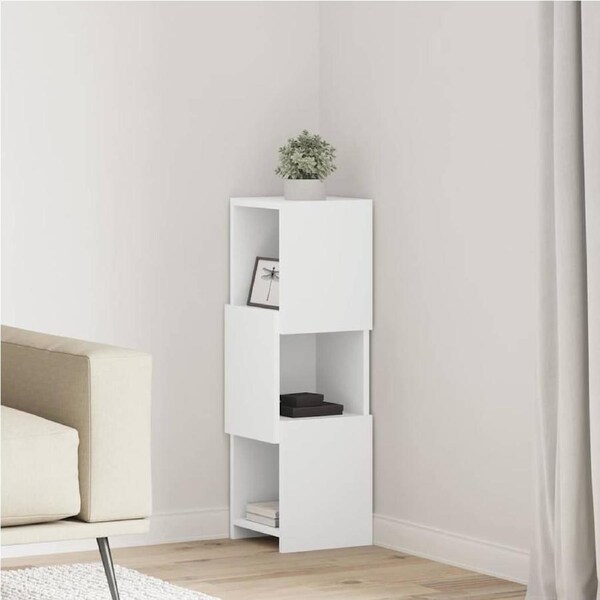 Corner Cabinet White 25,5x25x80cm Engineered Wood vidaXL
