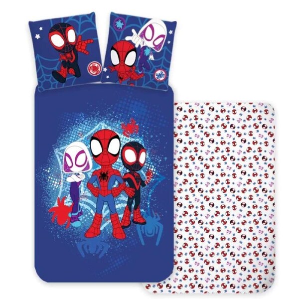 Marvel Spidey Trio Kids Quilt Cover Set - Toddler Bed Size