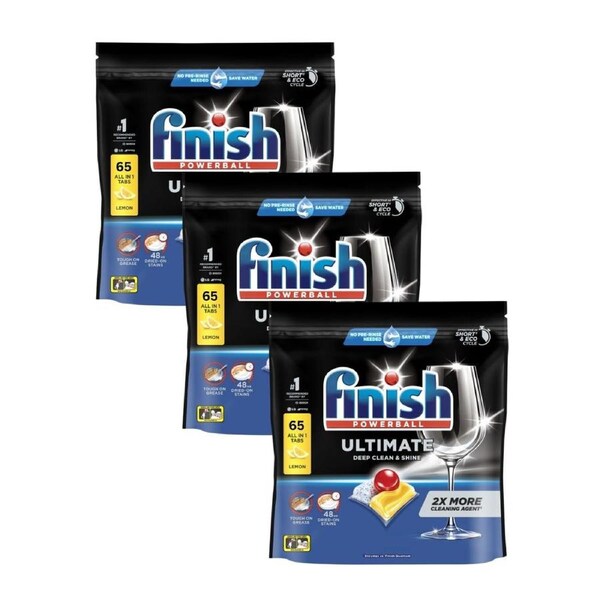 Finish Ultimate Lemon Dishwasher Tablets - 195 Tabs