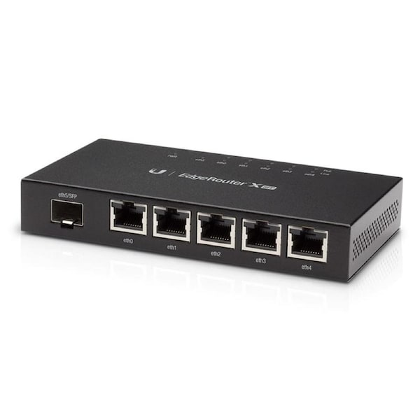Ubiquiti EdgeRoute Advanced Gigabit Ethernet Router - Compact Powerful Router Sporting,5 Gigabit RJ45 Ports Passive PoE Support& SFP,