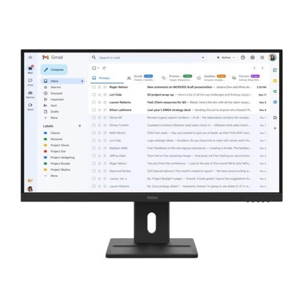 LENOVO ThinkVision E27-40 27' FHD IPS Monitor 1920x1080 16:9 4ms 100Hz Anti-glare Tilt Swivel Pivot Height Adjust VGA DP HDMI VESA 3yr WTY Black