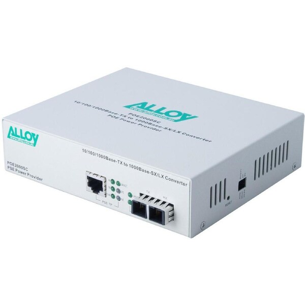 Alloy POE3000SC 10/100/1000Base-T PoE+ RJ-45 to 1000Base-SX Multimode (SC)