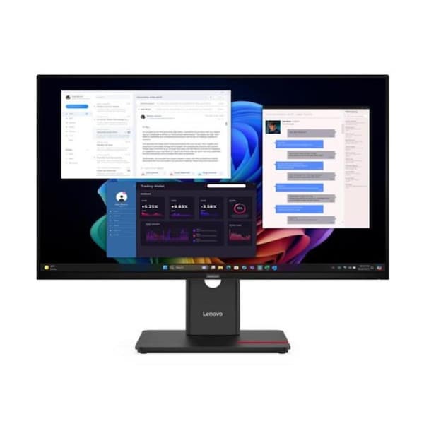 LENOVO ThinkVision T27UD-40 27' UHD IPS Monitor 3840 x 2160 4ms 16:9 Anti-Glare Height Adjustable Tilt Swivel Pivot PD 100W USB-C Hub LAN DP HDMI VESA