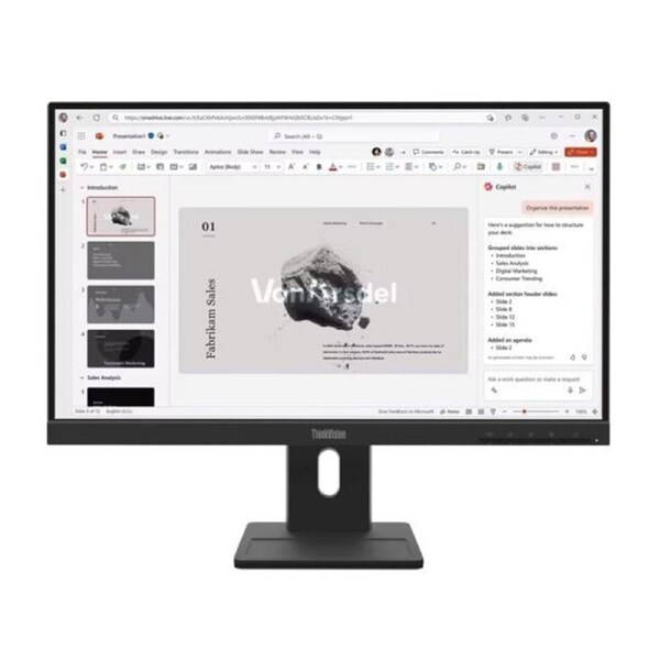 LENOVO ThinkVision E22-40 21.5-22' FHD IPS Monitor 1920x1080 100Hz 16:9 Anti-Glare Height Adjustable Tilt Swivel Pivot VGA DP HDMI VESA 3yr wty Black