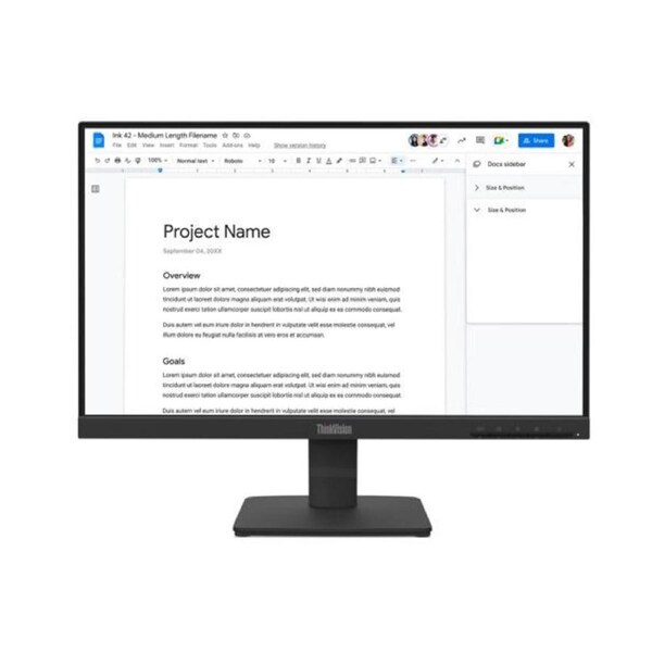 LENOVO ThinkVision S22-4E 21.5' FHD IPS Monitor 1920x1080 100Hz 16:9 4ms Anti-Glare Titl VGA HDMI VESA 3yr wty Black