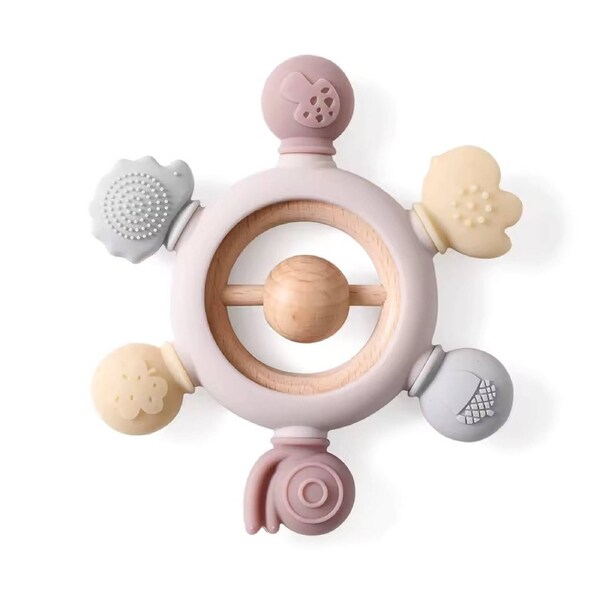 Baby Teethers Ring - Rattle Beaded Ring Design