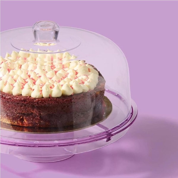 Cake Cupcake Container Holder Cake Stand with Lid - Storage Chip Dip Display Rack