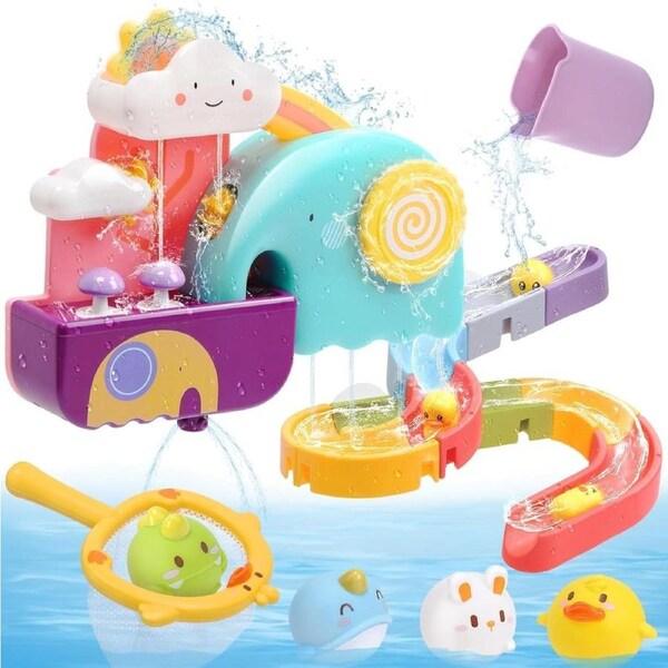 CUTE STONE Baby Bath Toys Floating Squirting Bathtub Toy Toddler Shower Playset