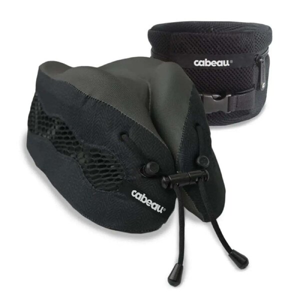 Cabeau Evolution Cool 2.0 Memory Foam Travel Pillow (With Ear Plugs and Carry Ba