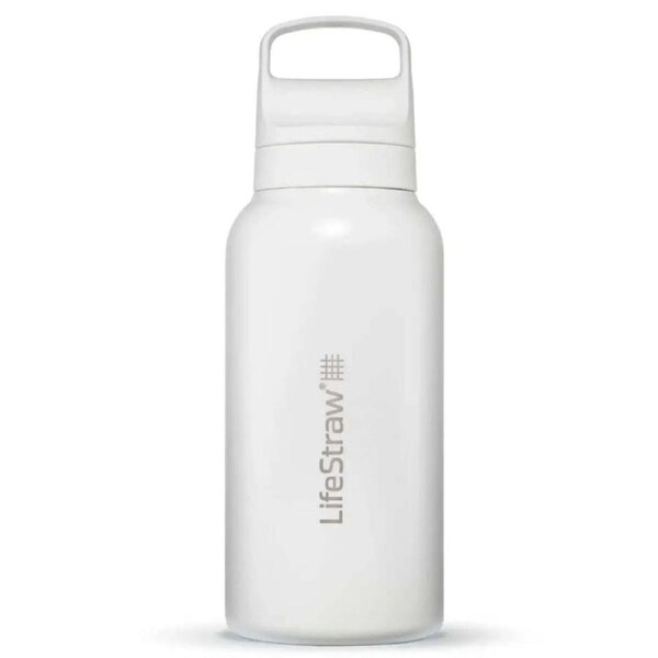 LifeStraw Go 2.0 1L White Stainless Steel Water Filter Bottle