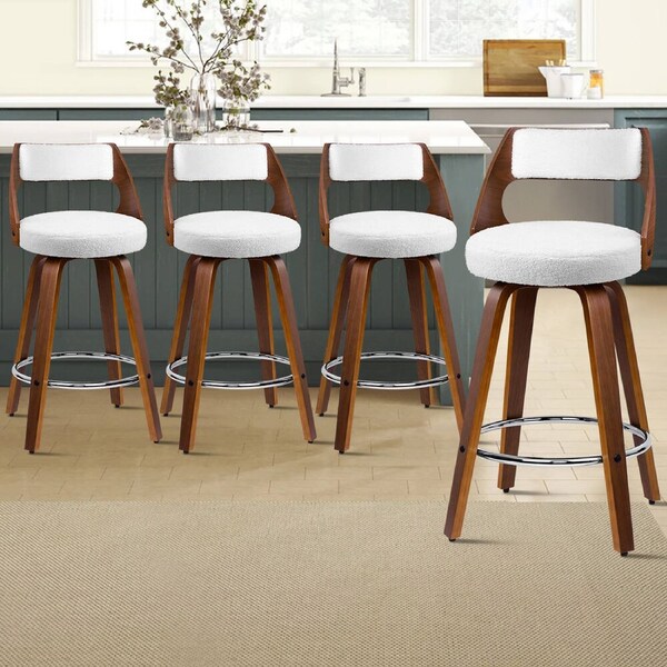 4x ALFORDSON Bar Stools Eden Boucle White