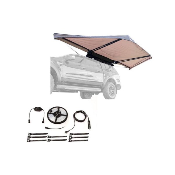 Kings Plus 180° Tourer Freestanding Awning MKII -UPF50+-8.35 Sqm+ 4M Strip light