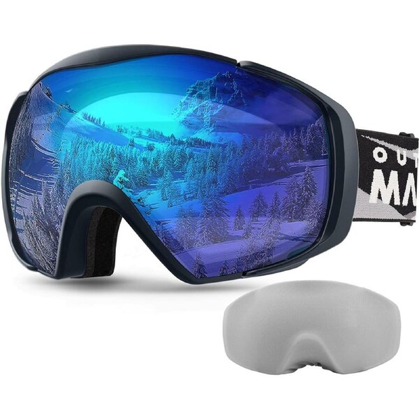 OutdoorMaster Ski Goggles with Cover Snowboard Snow Goggles OTG Anti-Fog -100% UV Protection-OM-18