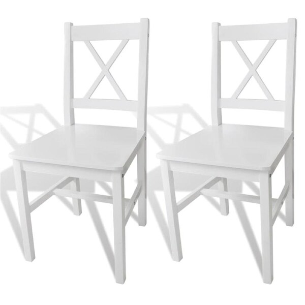 Dining Chairs 2 pcs White Pinewood vidaXL