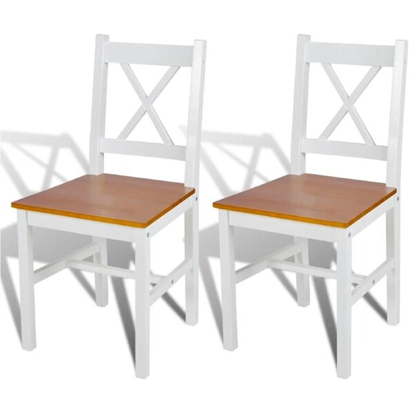 Dining Chairs 2 pcs White Pinewood vidaXL