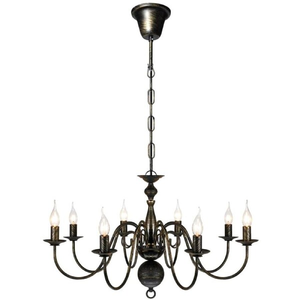 Antique Black Metal Chandelier 8 x E14 Bulbs vidaXL