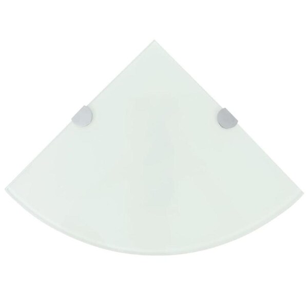 Corner Shelf with Chrome Supports Glass White 25x25 cm vidaXL