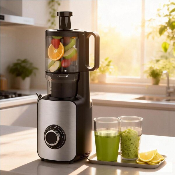 Advwin Cold Press Juicer, 126MM Wide Chute Juicer, 3-IN-1 Juicer Extractor, Masticating Slow Juicer with Reverse