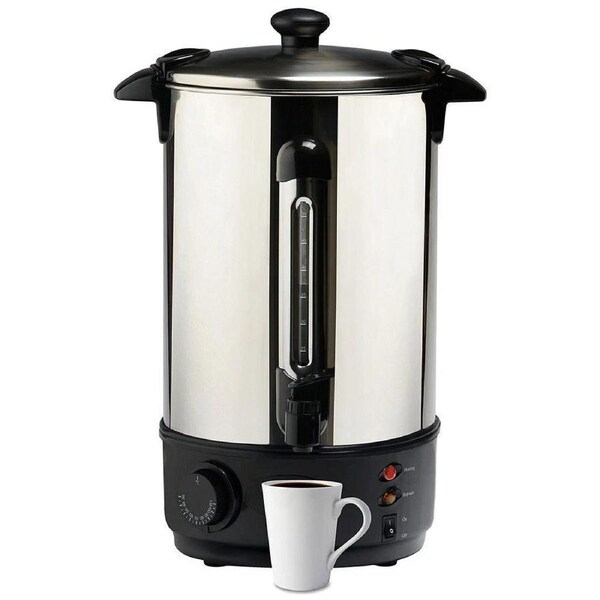 Hot Water Urn with tap - 10L - 40 Cup Electric Stainless Steel Hot Water Boiler - Quick Heat 2000 Watts