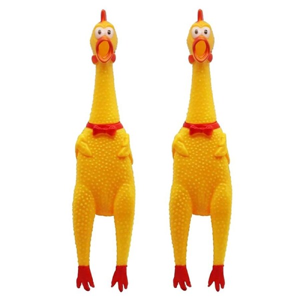 Deal365 2Pack Funny Screaming Rubber Chicken Pet Dog Puppy Cat Toy